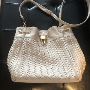 Neiman Marcus Weaved Bucket Bag